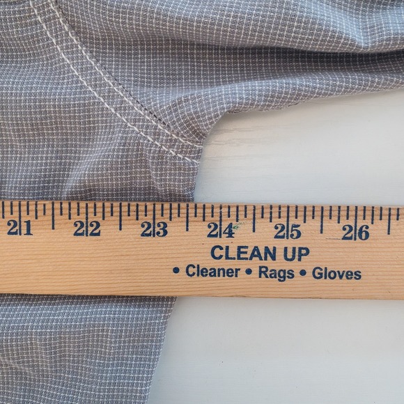 American Rag Button Up Shirt Mens Large Gray Micro Grid Long Sleeve Cotton - Picture 8 of 11